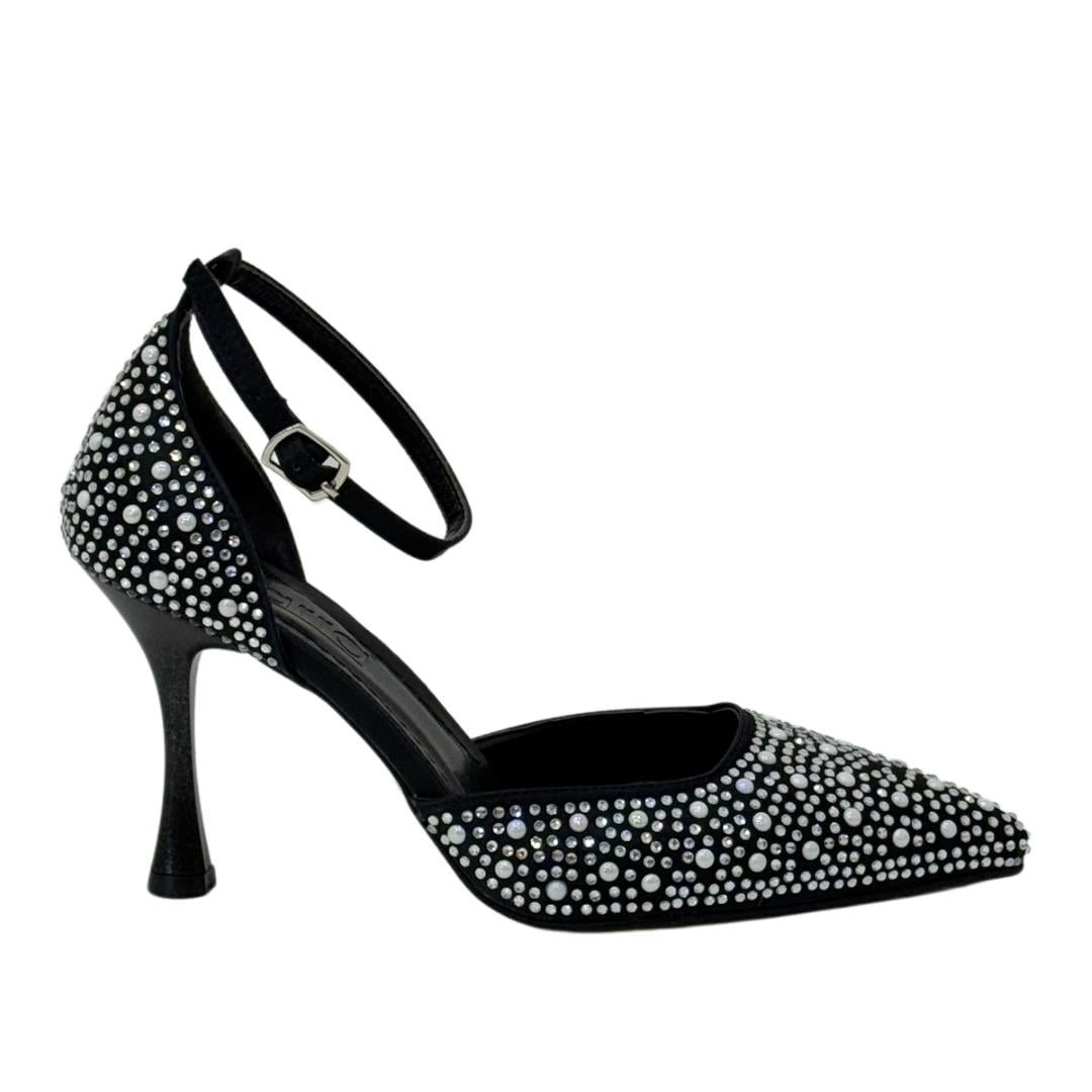 İnci Tasarımlı 9 Cm Topuklu Rahat Stiletto