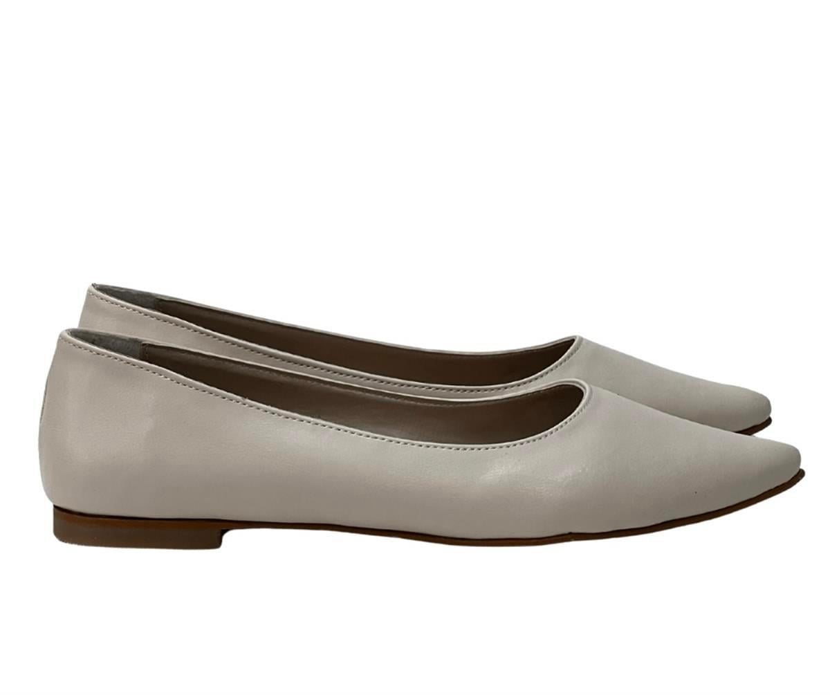 Krem Sade 1 Cm Topuklu Babet