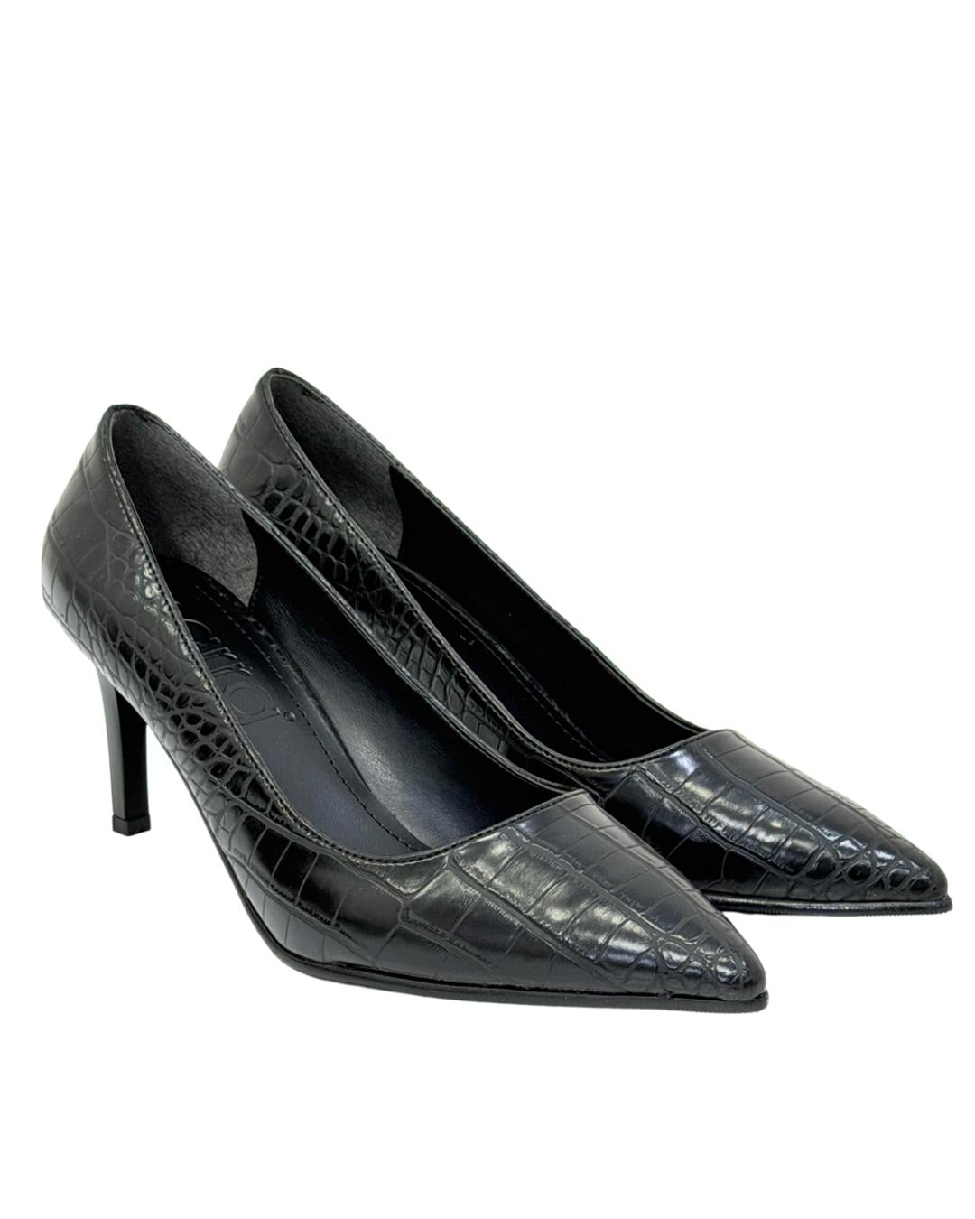 Krokodil Baskılı 7 Cm Rahat Topuklu Stiletto