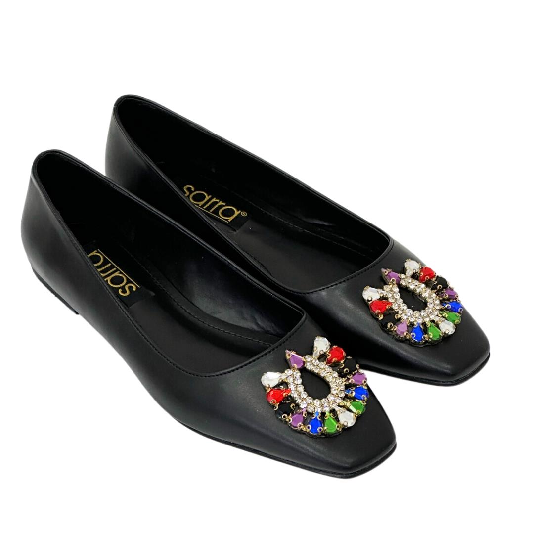 Kut Burunlu Gerçek Taş Tokalı Tasarım Babet