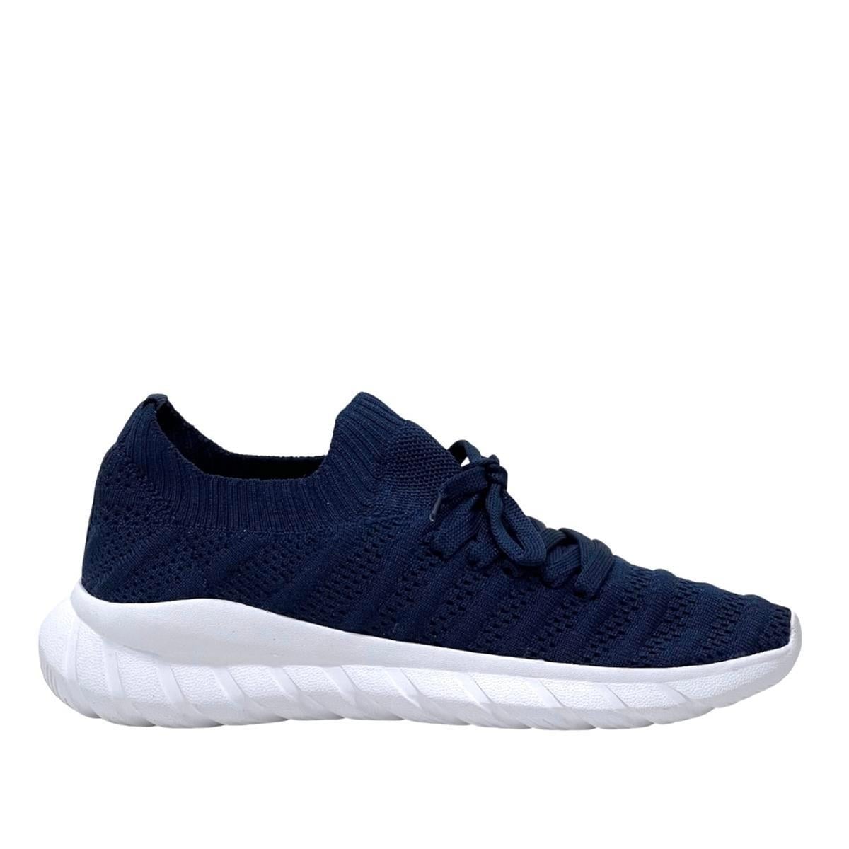 Lacivert 4 Cm Tabanlı Triko Rahat Spor Ayakkabısı