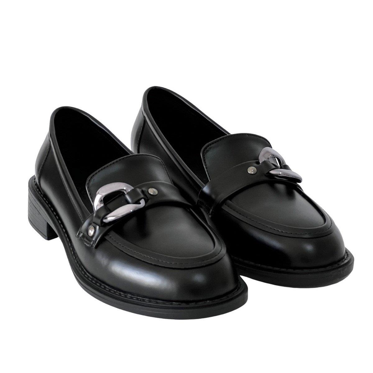Mat Rugan Tokalı 3 Cm Topuklu Loafer