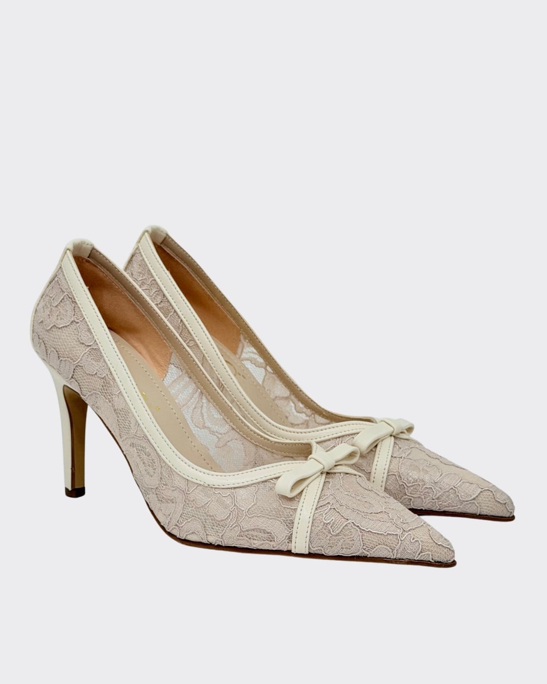 Özel Gübür Tasarımlı 9 Cm Rahat Topukluı Stiletto