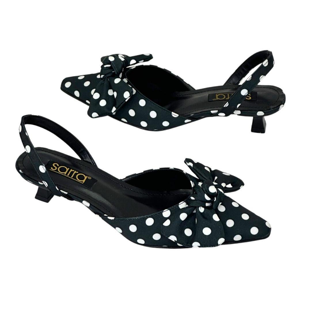 Puantiye Tasarımlı 4 Cm Topuklu Stiletto