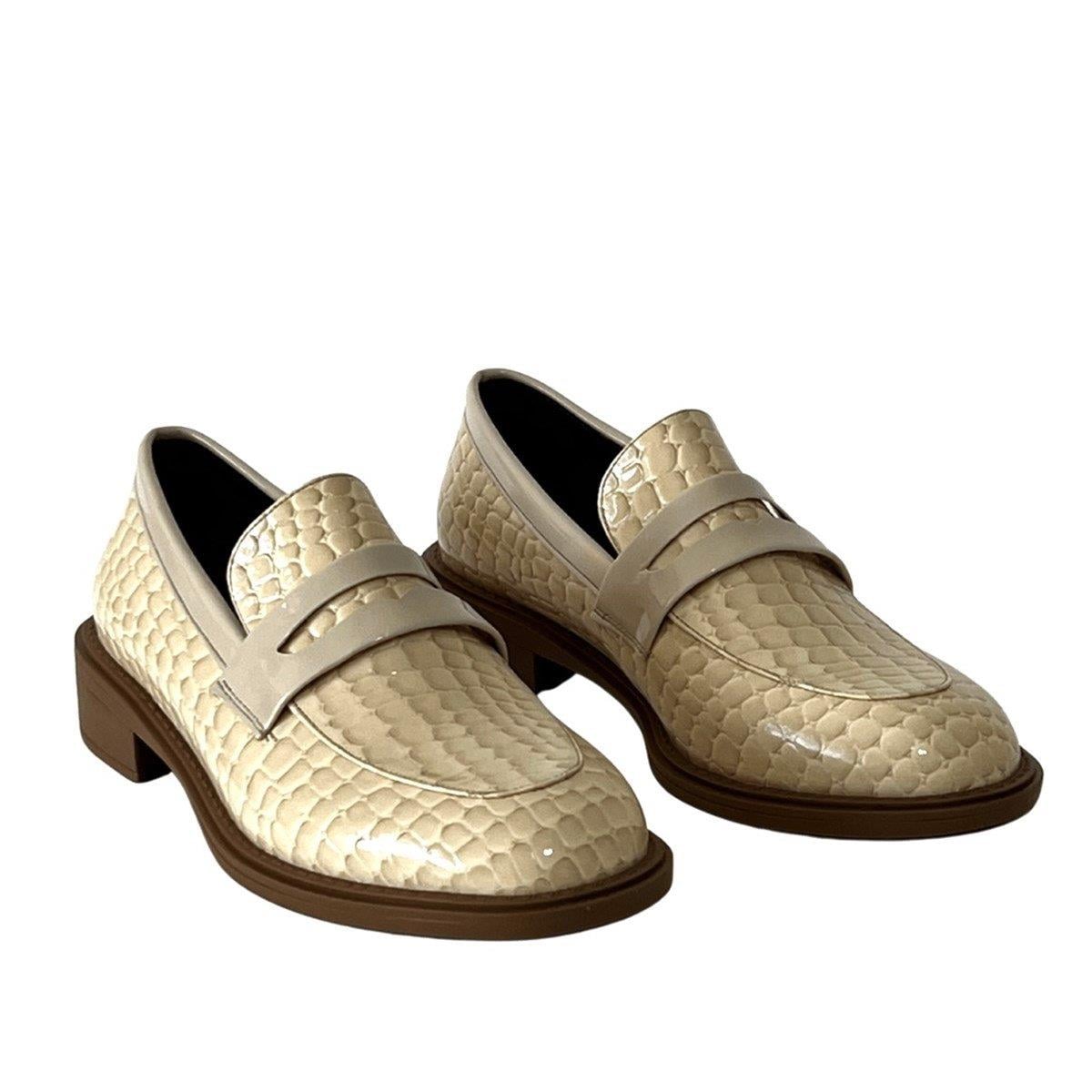 Rugan Kroko Baskılı 3 Cm Topuklu Loafer