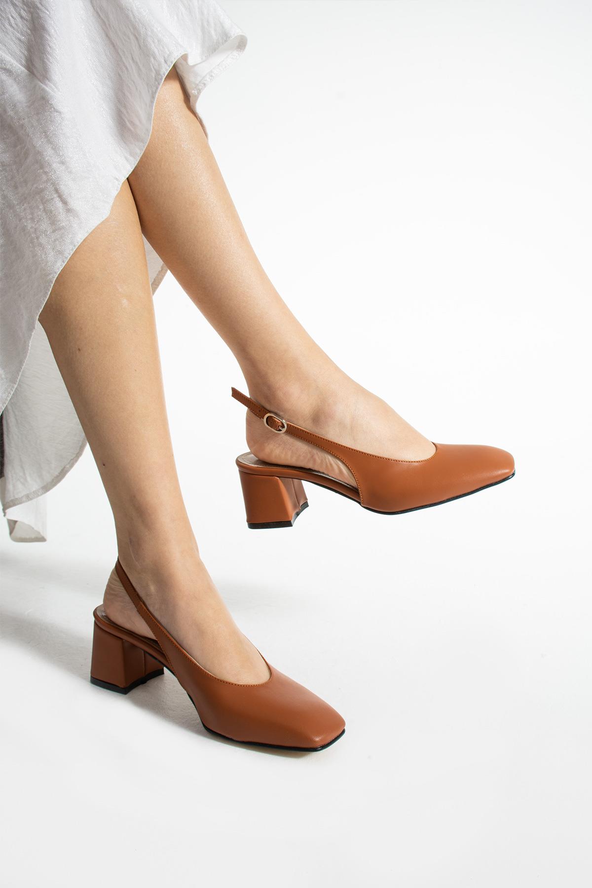 Sade Arkası Açık 6 Cm Rahat Topuklu Ayakkabı