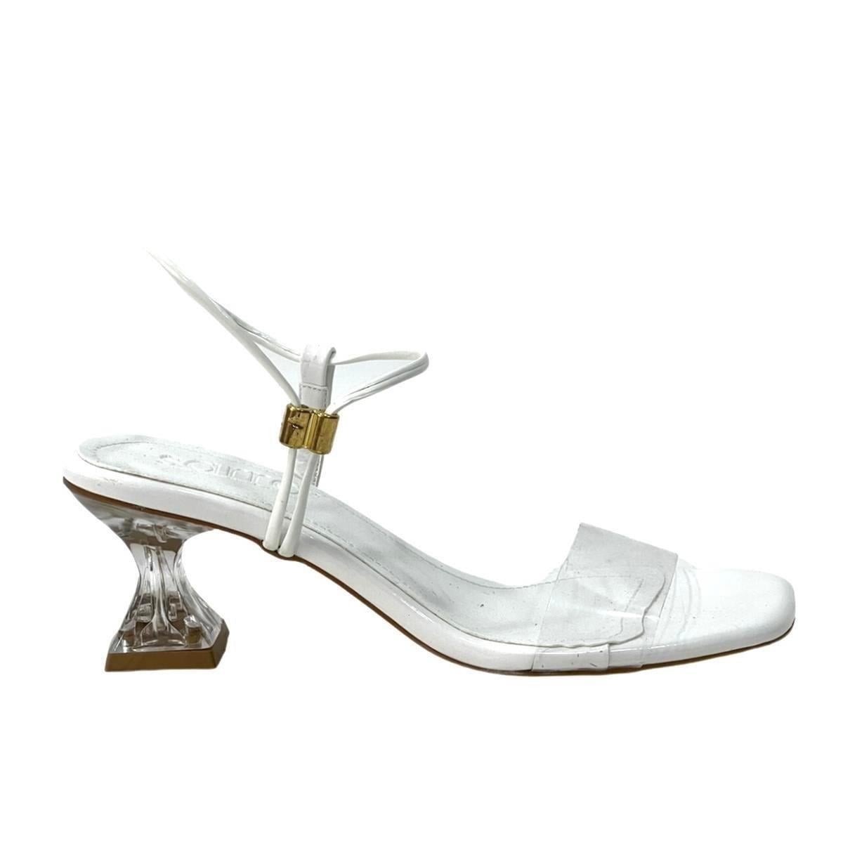 Şeffaf Bantlı 6 Cm Topuklu Rahat Terlik Ayakkabı