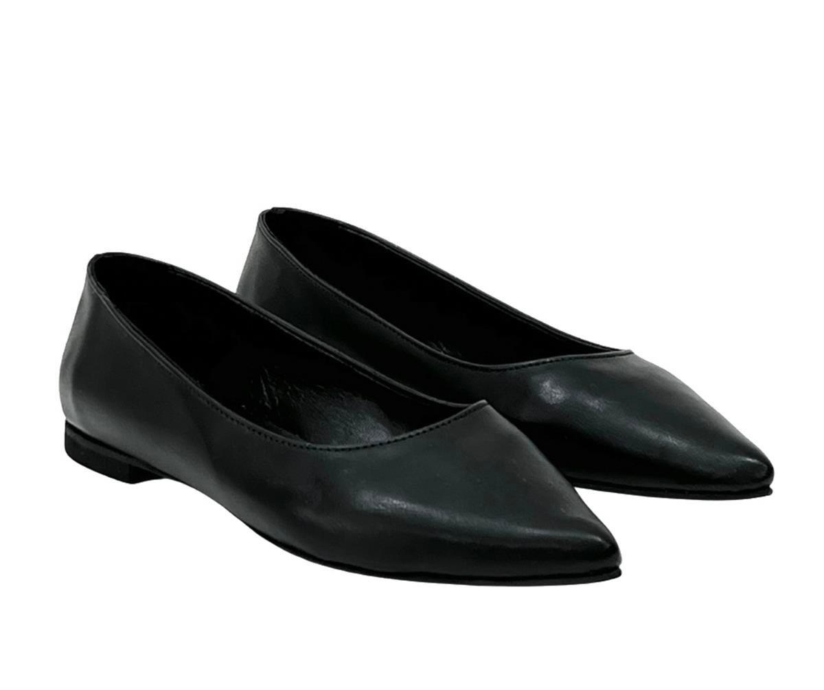 Siyah Sade 1 Cm Topuklu Babet