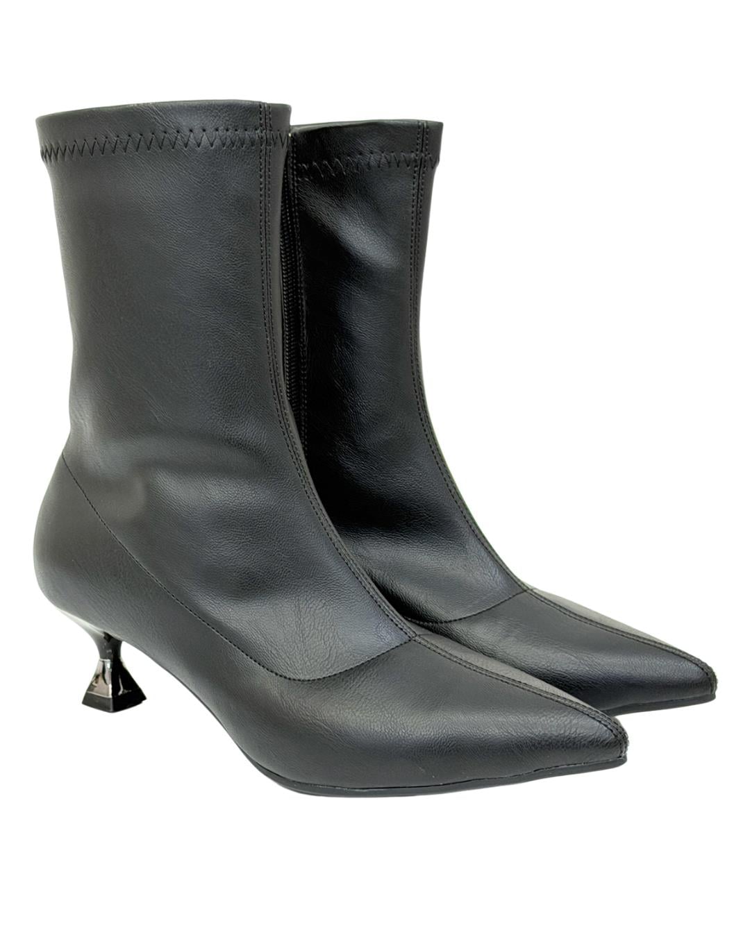 Streç Fındık Topuklu Stiletto Bot