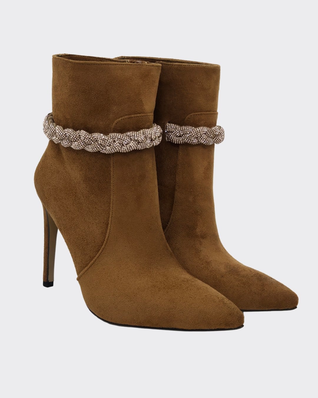 Süet 10 Cm Topuklu Stiletto Bot