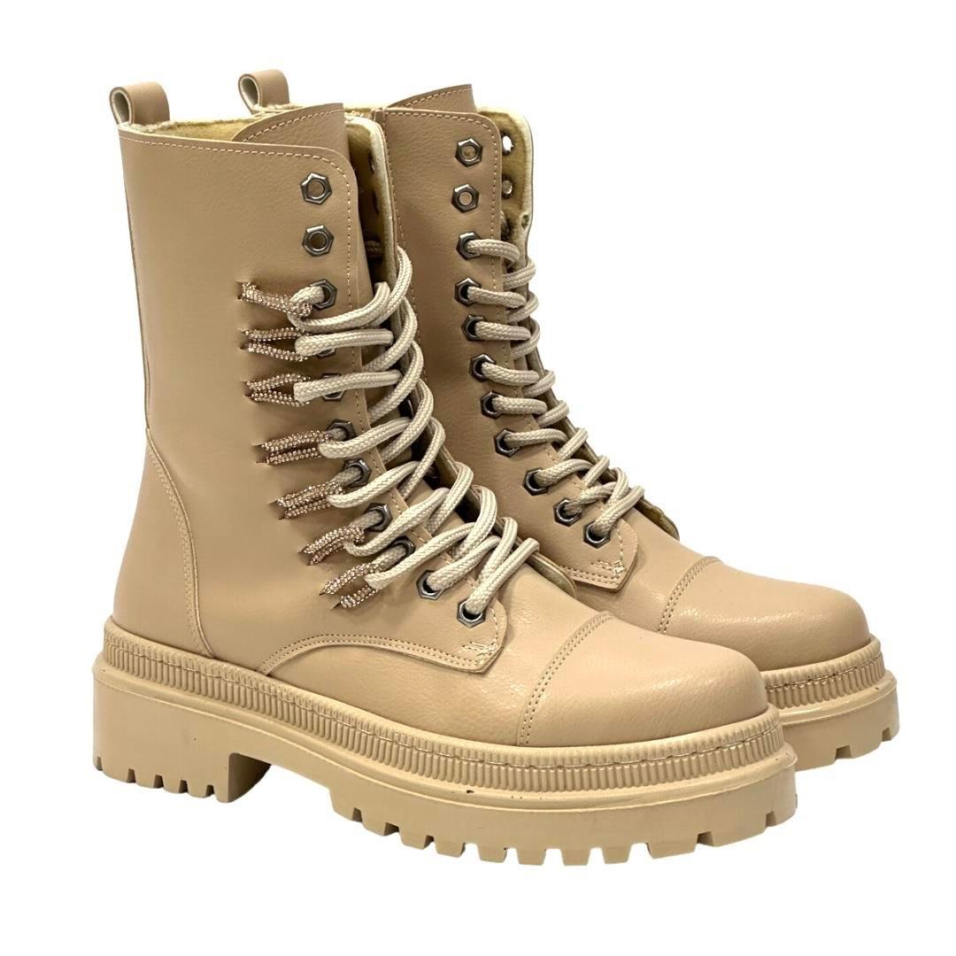 Taş Detaylı 5 Cm Tabanlı Postal