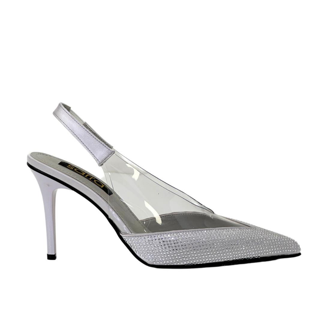 Taş Detaylı Şeffaf Stiletto