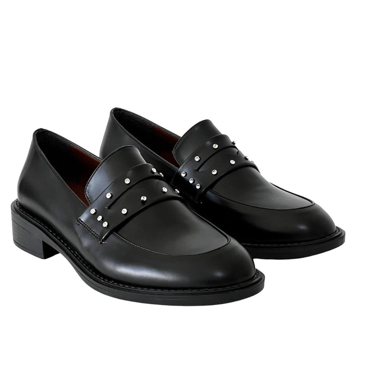 Taş İşlemeli 3 Cm Topuklu Loafer