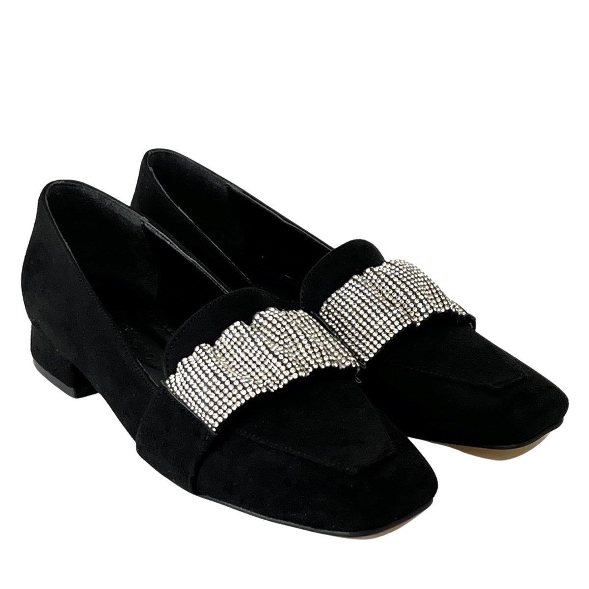 Taşlı 2 Cm Topuklu Babet