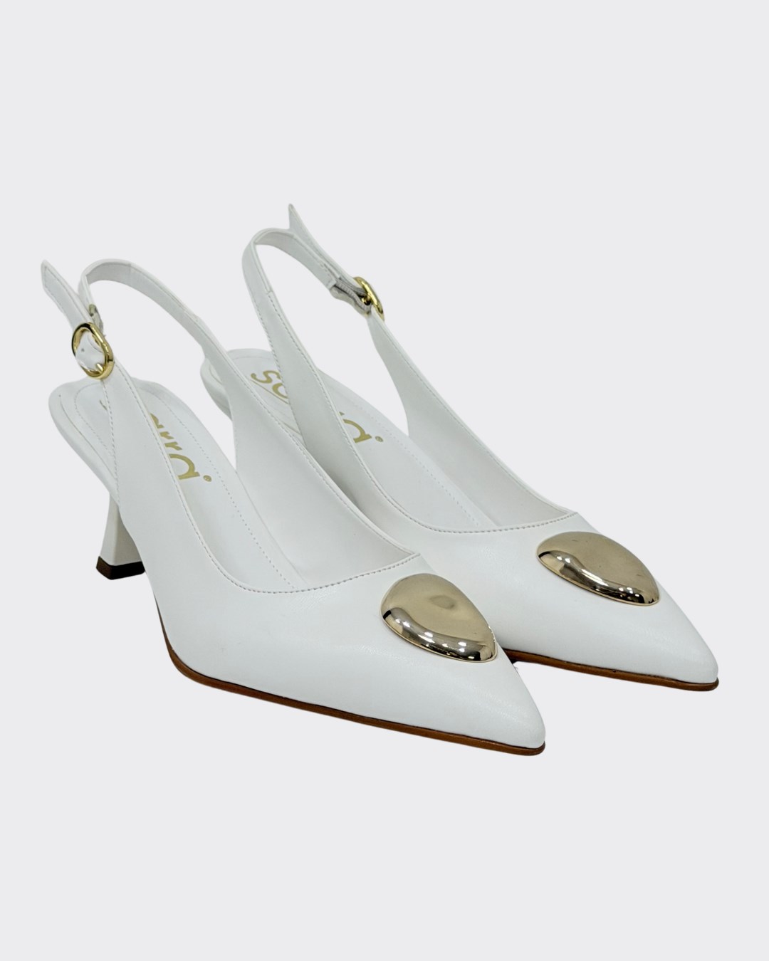 Toka Tasarımlı Arkası Açık 6 Cm Rahat Topuklu Stiletto