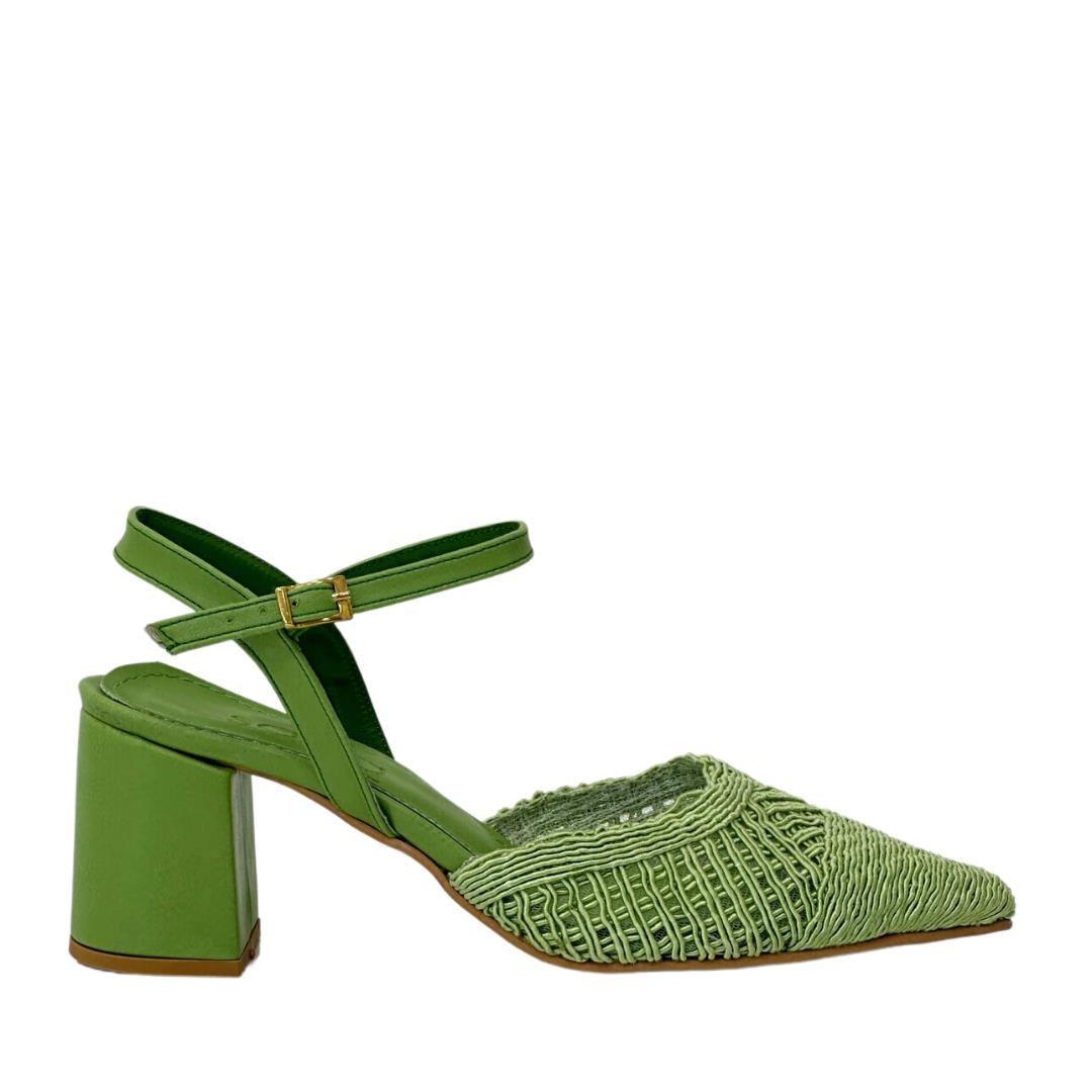 Triko 7 Cm Kalın Topuklu Tasarım Rahat Stiletto