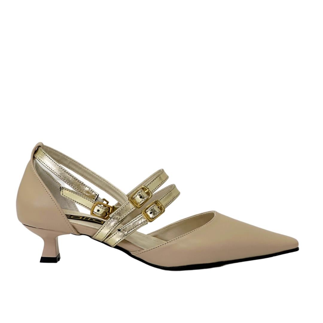 Üç Bantlı Tasarım Fındık Topuklu Stiletto