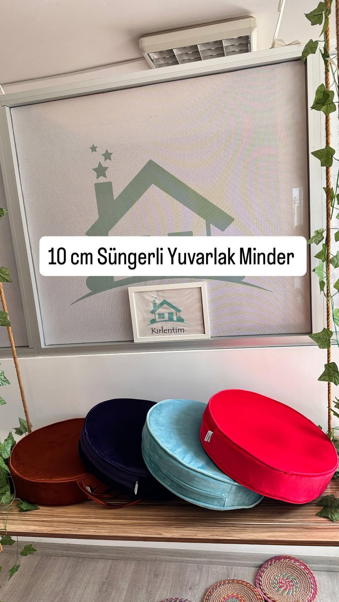10 CM SÜNGERLİ - DÜZ KADİFE - YUVARLAK MİNDER