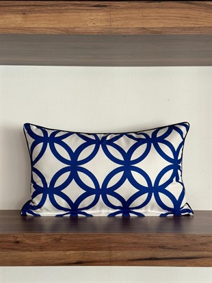 E402M BEYAZ ZEMİN LACİVERT DESENLİ 30*50 KIRLENT