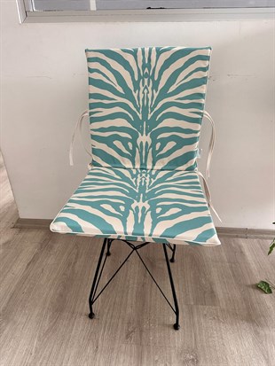 MİNDER4 MİNT ZEBRA DESENLİ SANDALYE MİNDERİ