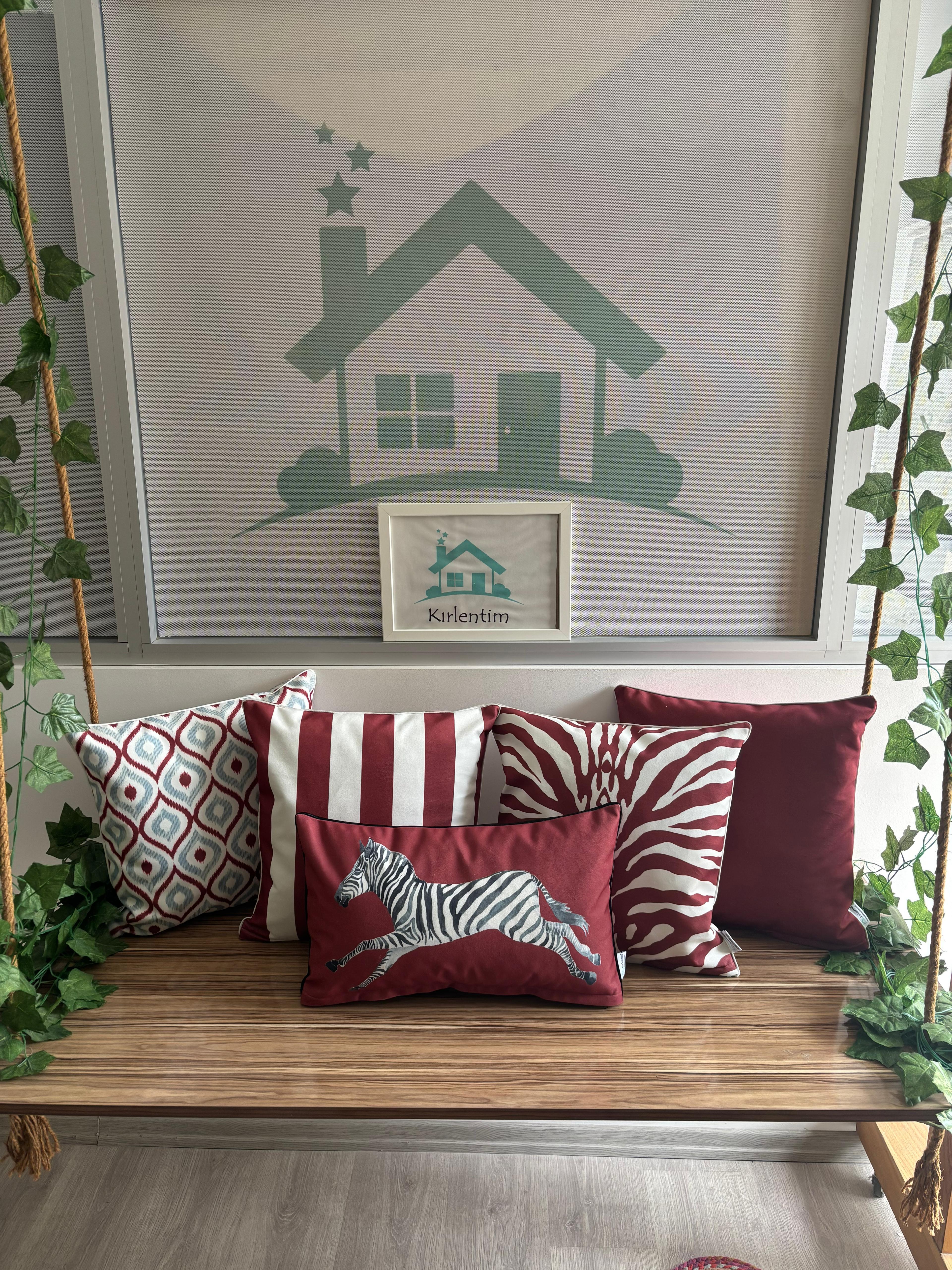 BORDO-ZEBRA-ÇİZGİLİ-GEOMETRİK-DÜZ- 5Lİ KOMBİN SET