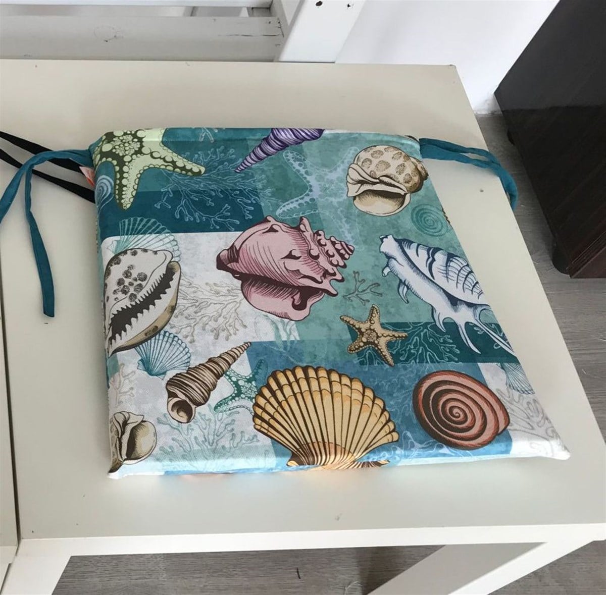 NSF04 RENKLİ DENİZ KABUĞU DESEN SANDALYE MİNDERİ