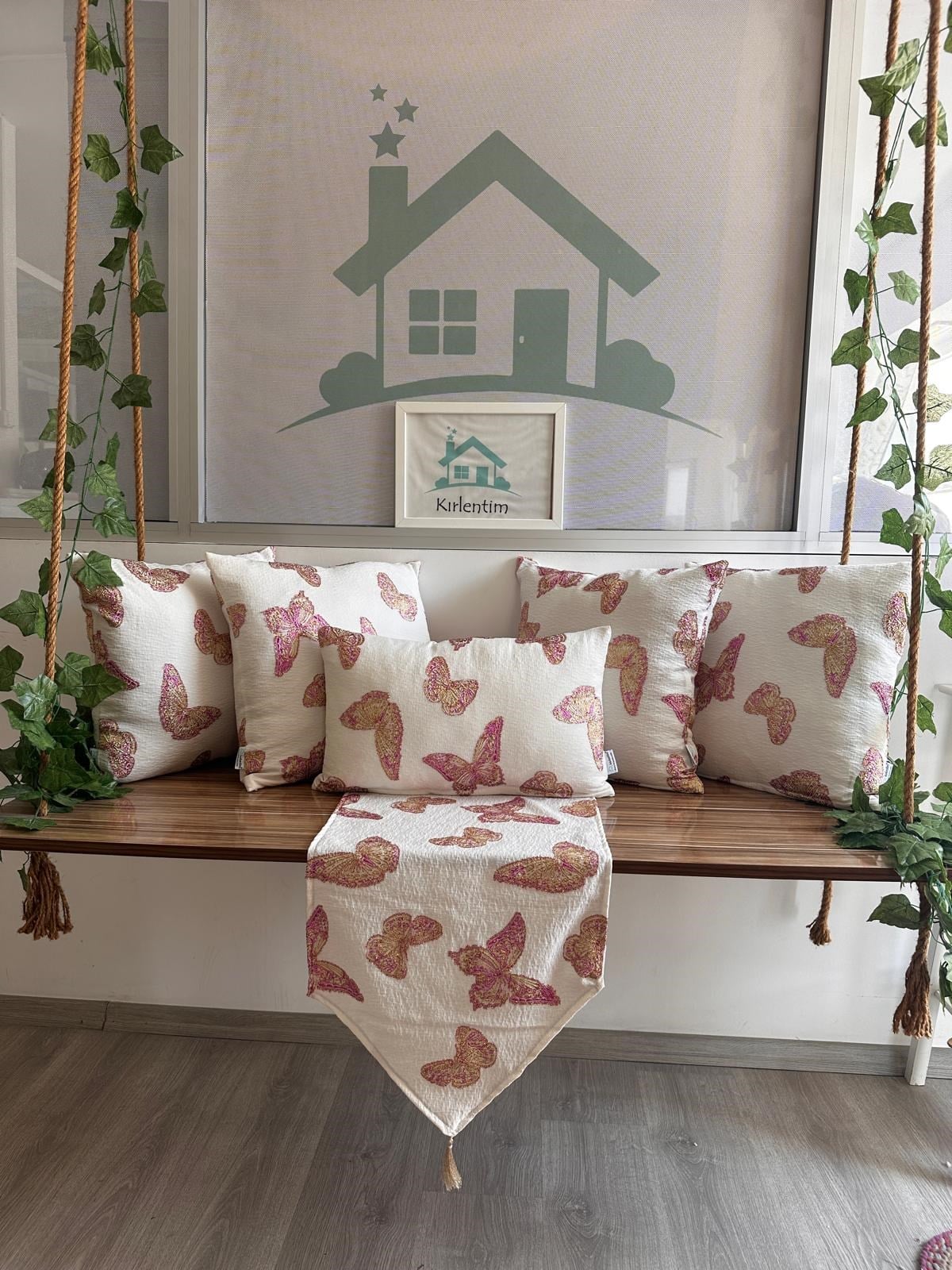 RENKLİ KELEBEK DESENLİ JAKARLI 5+1 KOMBİN SET