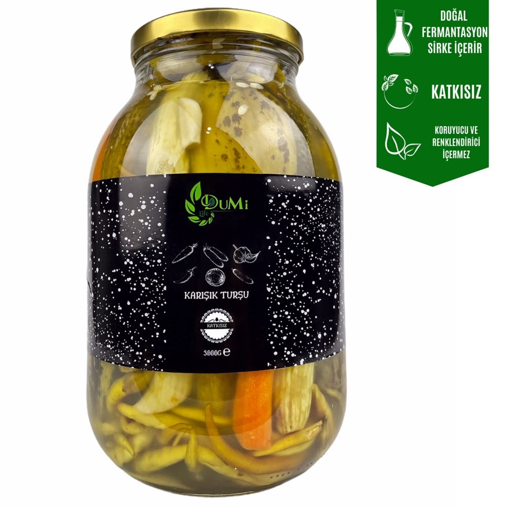 Karışık Turşu  2020 Hasat 3  LT  Cam kavanoz