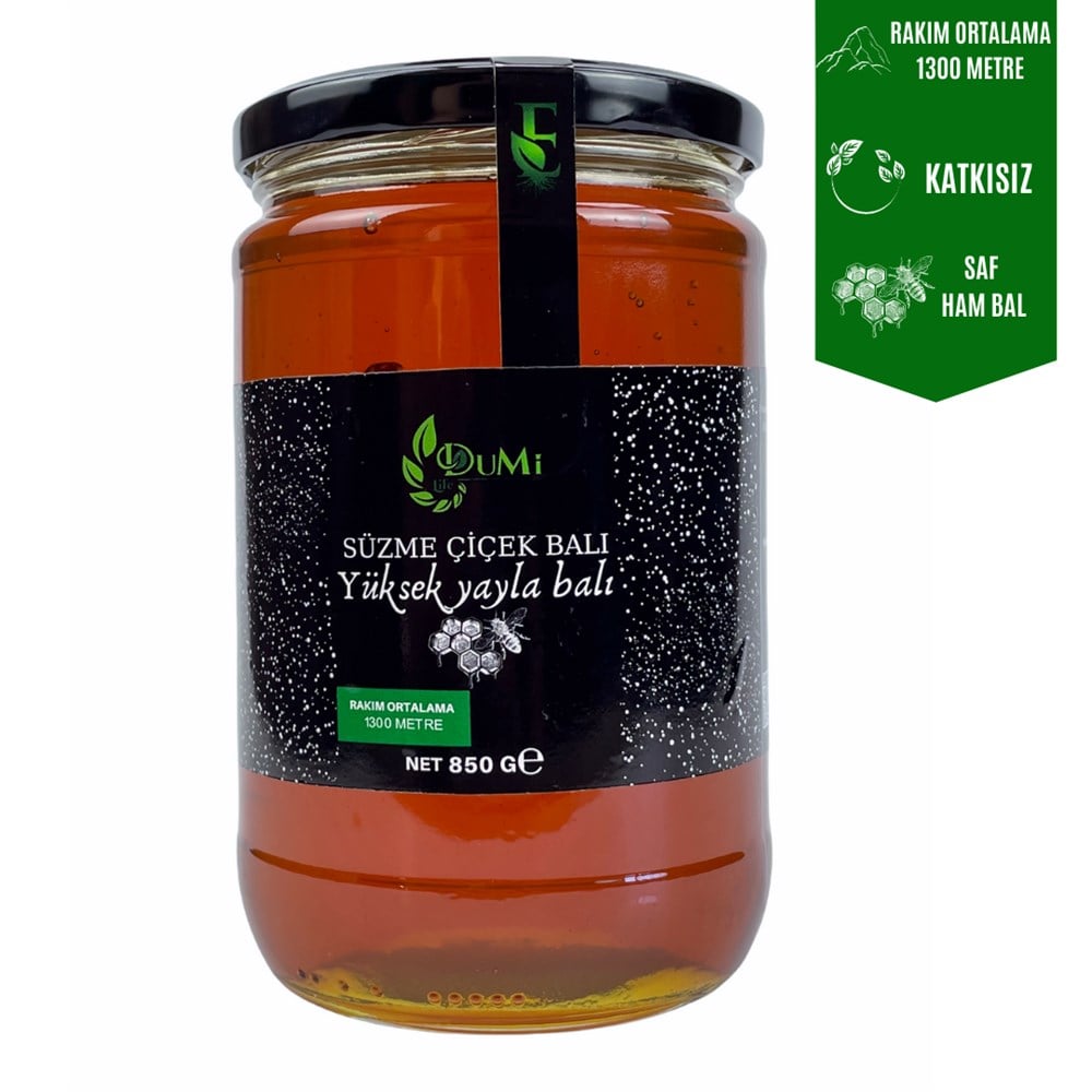 Yüksek Rakım Yayla Süzme Çiçek Balı Net 850 GR
