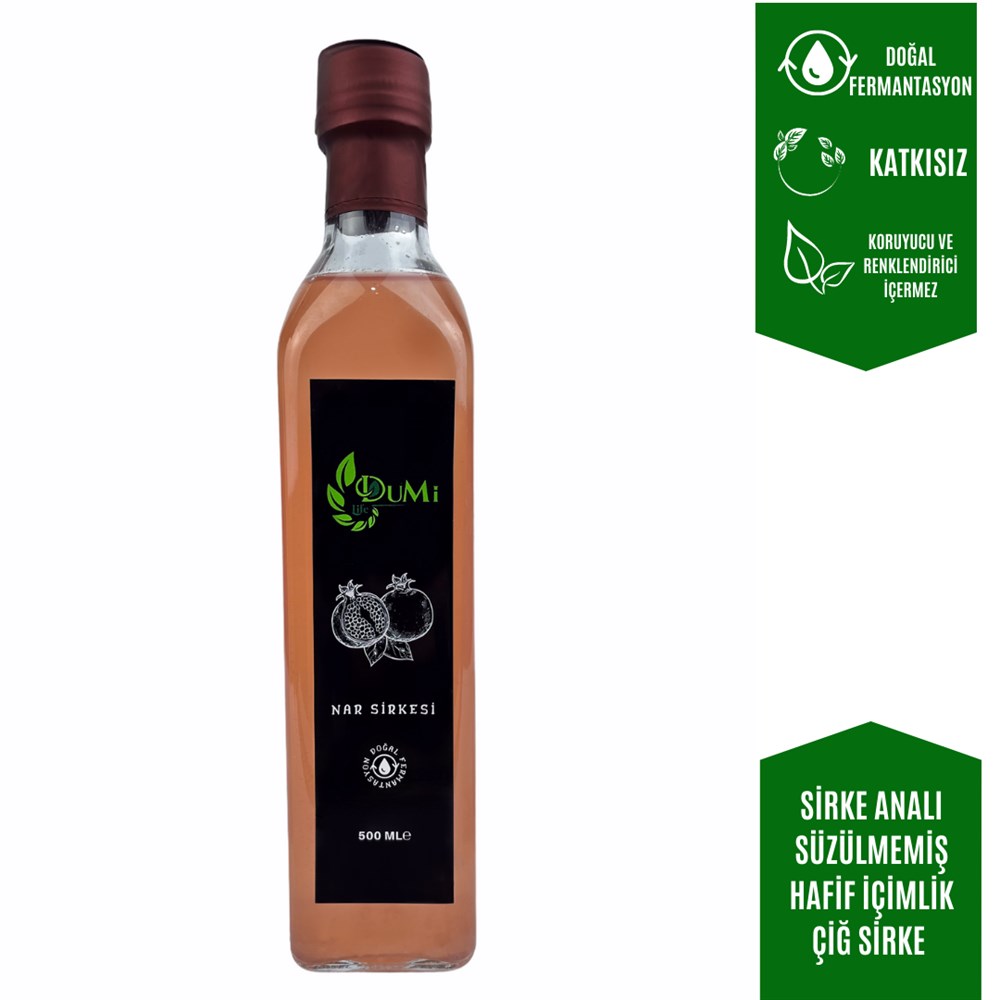 Doğal Nar Sirkesi 500 ML Hafif İçimlik
