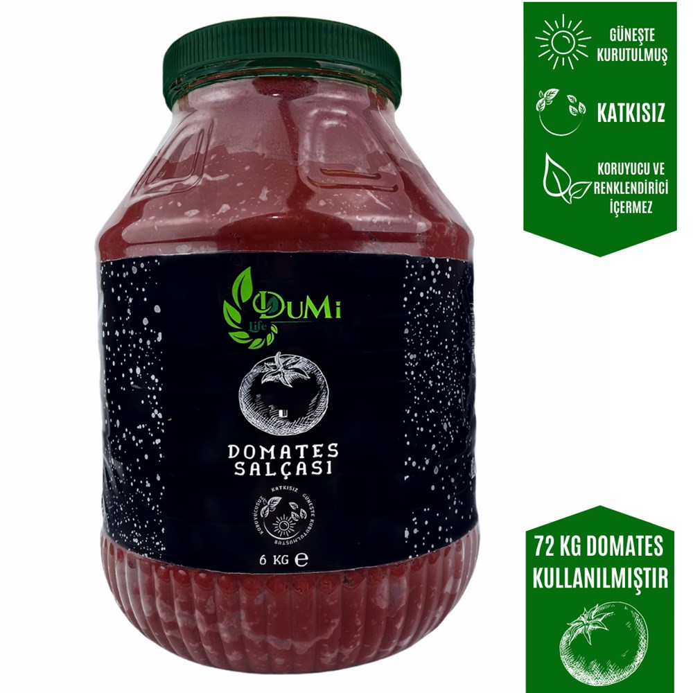 Geleneksel Domates Salçası 6 Kg  PET Bidon   ( Güneşte  Kurutma )