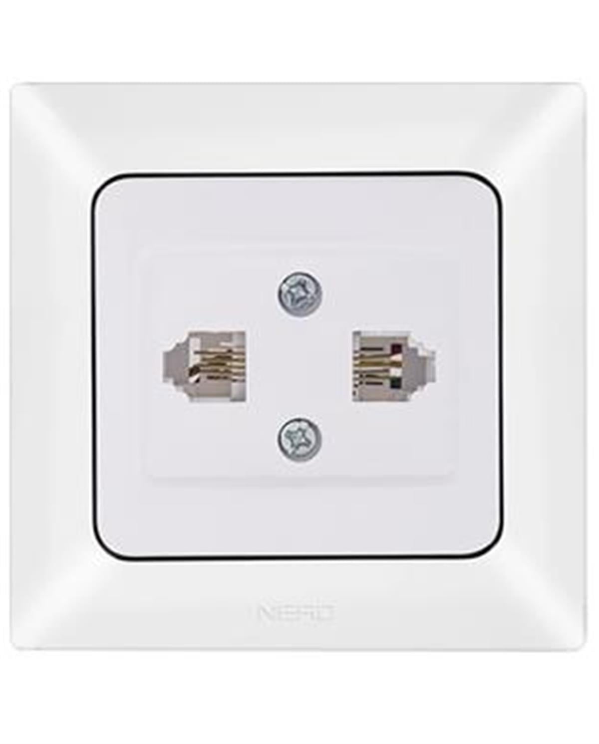 93-XX-11-2 İkili Numeris Telefon Prizi [Cat 3 + Cat 3]