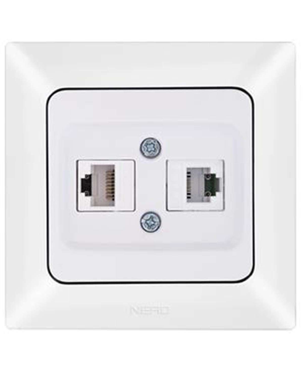 93-XX-23-DN Data+ Numeris Priz [Cat 6 + Cat 3]