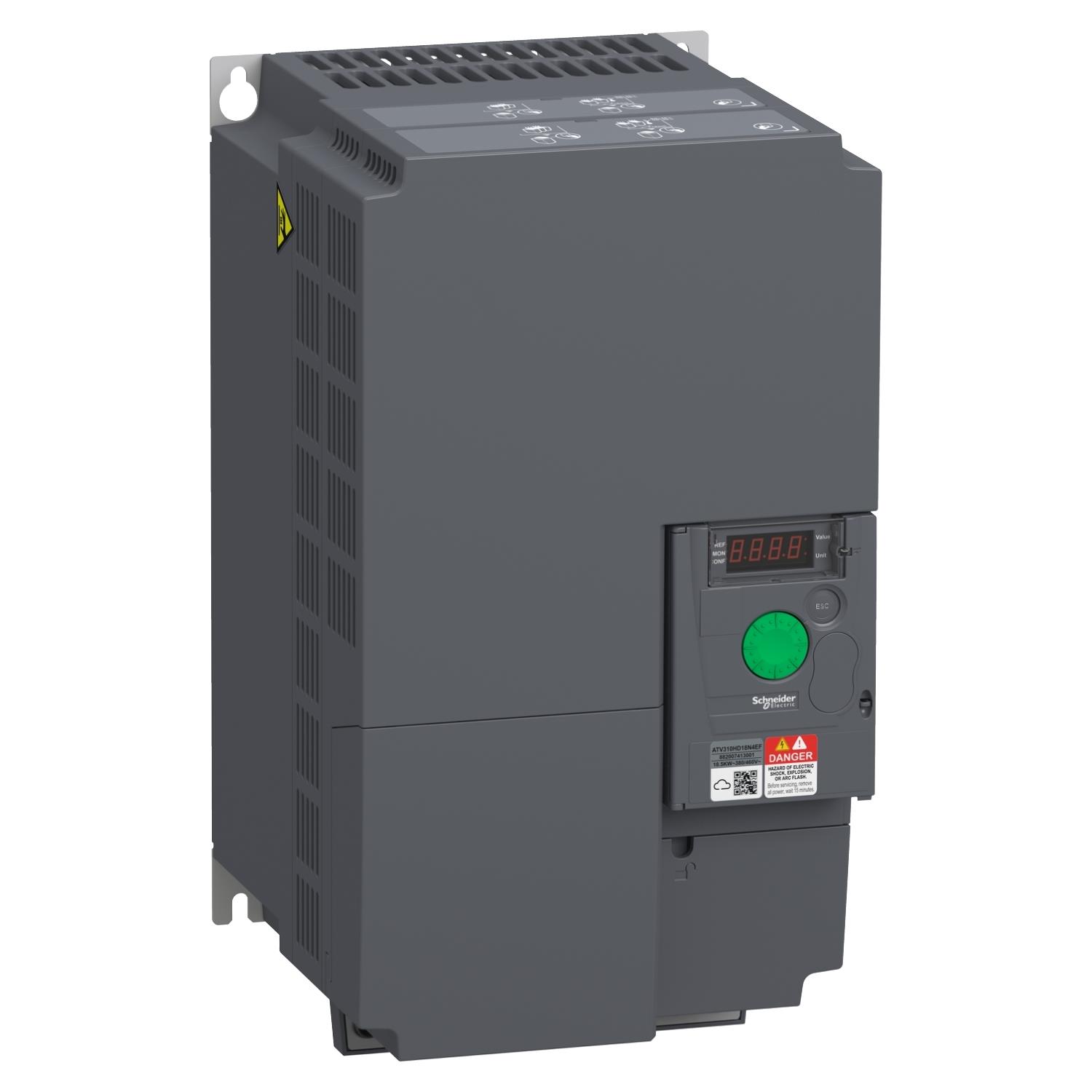 Değişken hızlı sürücü ATV310, 18.5 kW, 25 hp, 380...460 V, 3 phase, with filter