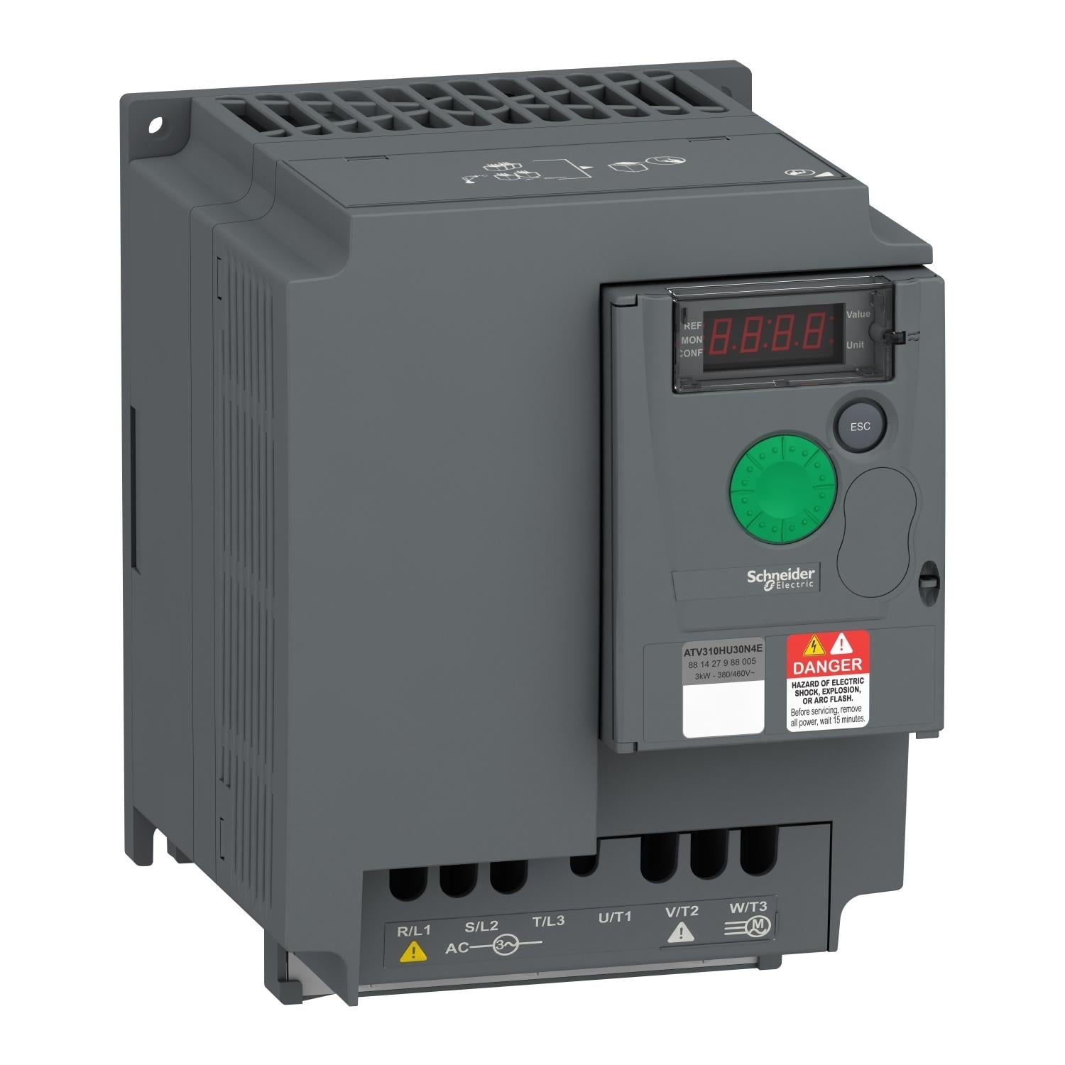 Değişken hızlı sürücü ATV310, 3 kW, 4 hp, 380...460 V, 3 fazlı, filtresiz