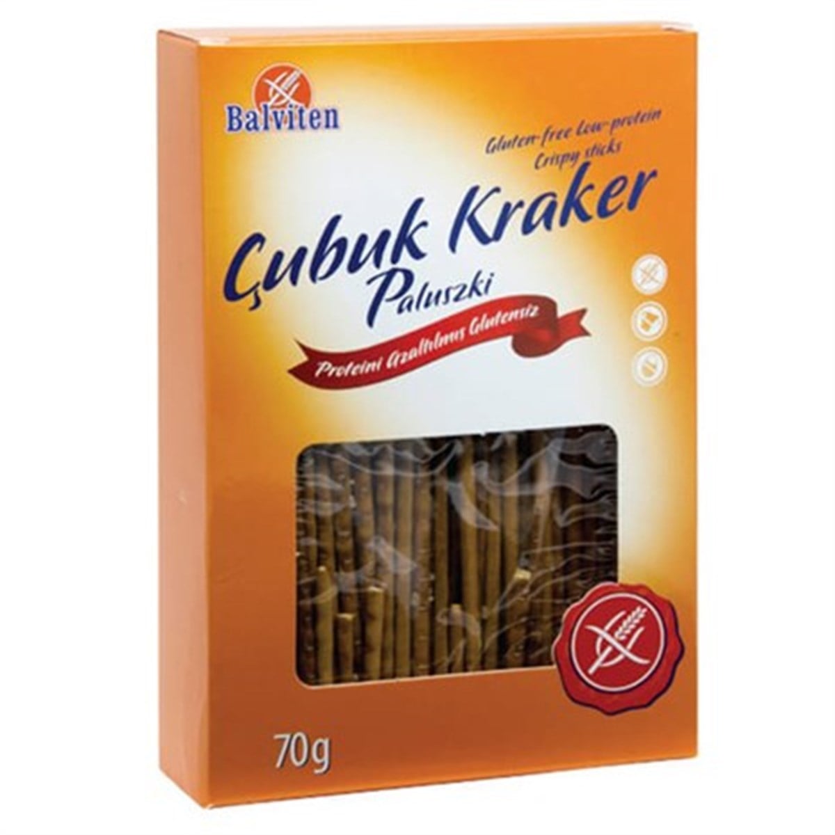 Balviten Düşük Proteinli ve Glutensiz Tuzlu Çubuk Kraker 70 gr