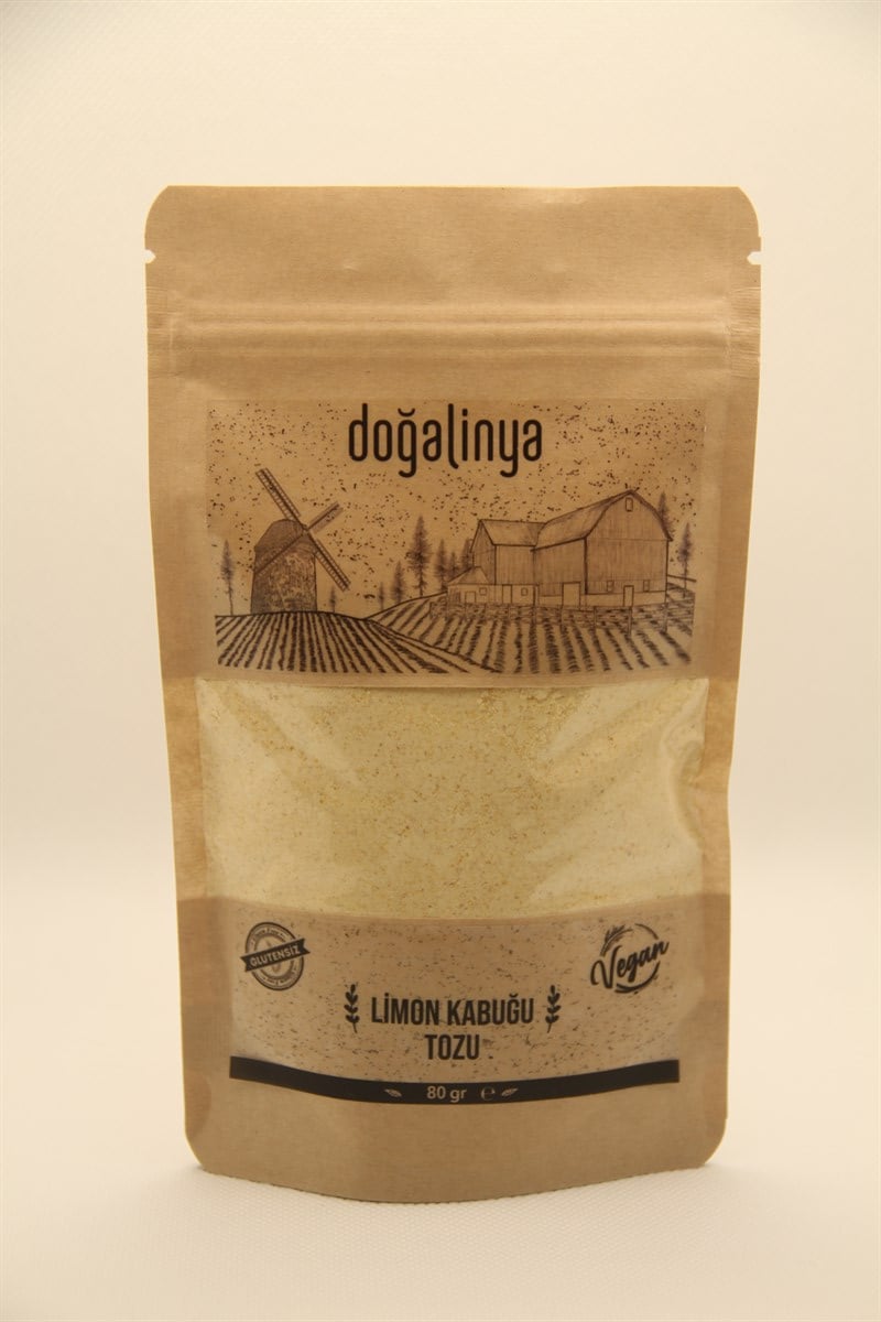 Doğalinya Limon Kabuğu Tozu 80g (Glutensiz)Glutensiz Ürünler