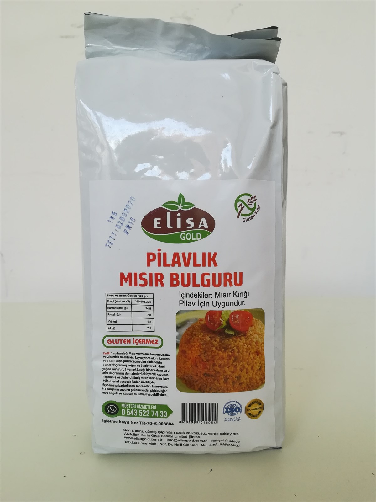 Elisa Gold Pilavlık Mısır Bulguru 1000 grGlutensiz Ürünler