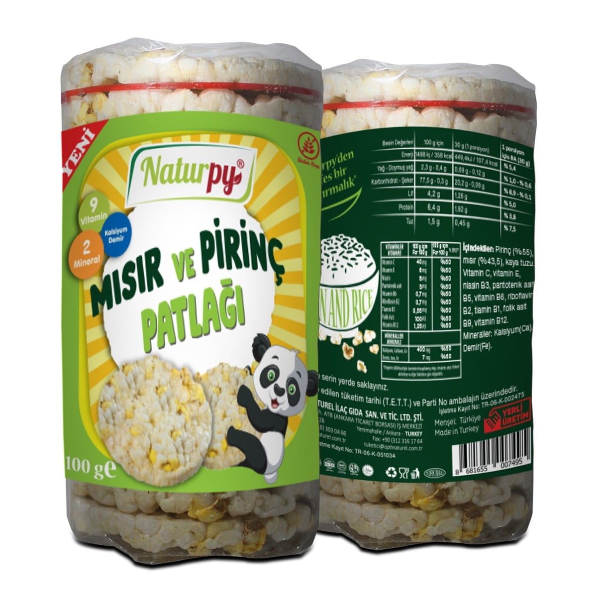 Naturpy Glutensiz Pirinç ve Mısır Patlağı 100 GRGlutensiz Ürünler