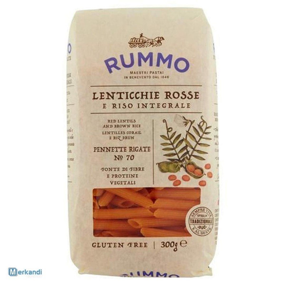Rummo Glutensiz Rummo Glutensiz Kırmızı Mercimek Makarnası 300 grGlutensiz Ürünler