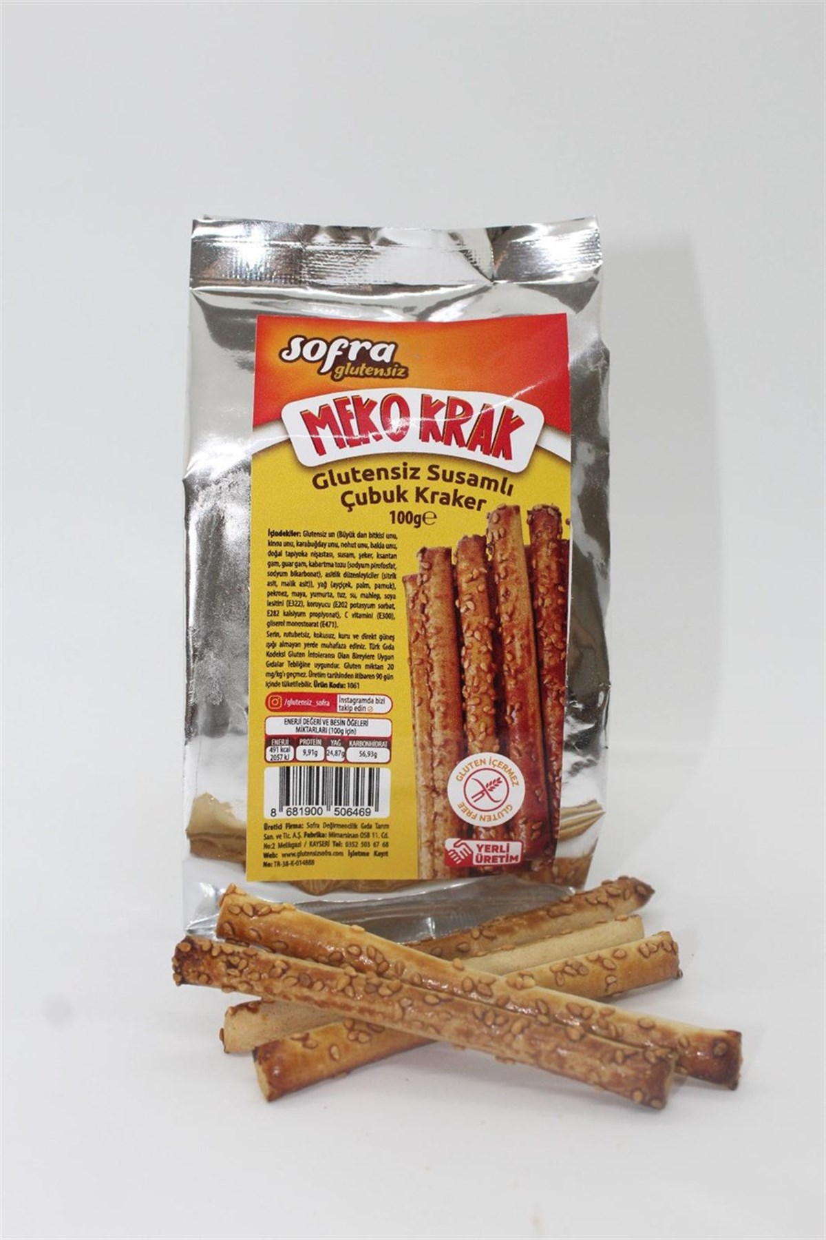 Sofra Glutensiz Susamlı Çubuk Kraker Meko Krak 100 grGlutensiz Ürünler