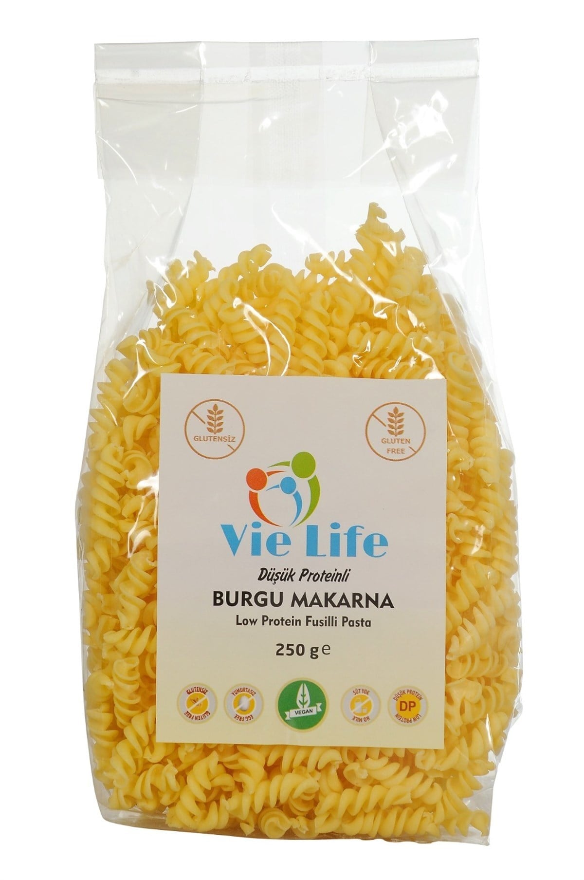 Vie Life Glutensiz Düşük Proteinli Burgu Makarna 250 gDüşük Proteinli Ürünler