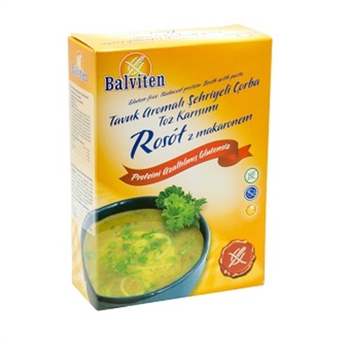 Balviten Glutensiz ve Düşük Proteinli Tavuk Aromalı Şehriyeli Çorba 2x28 gr