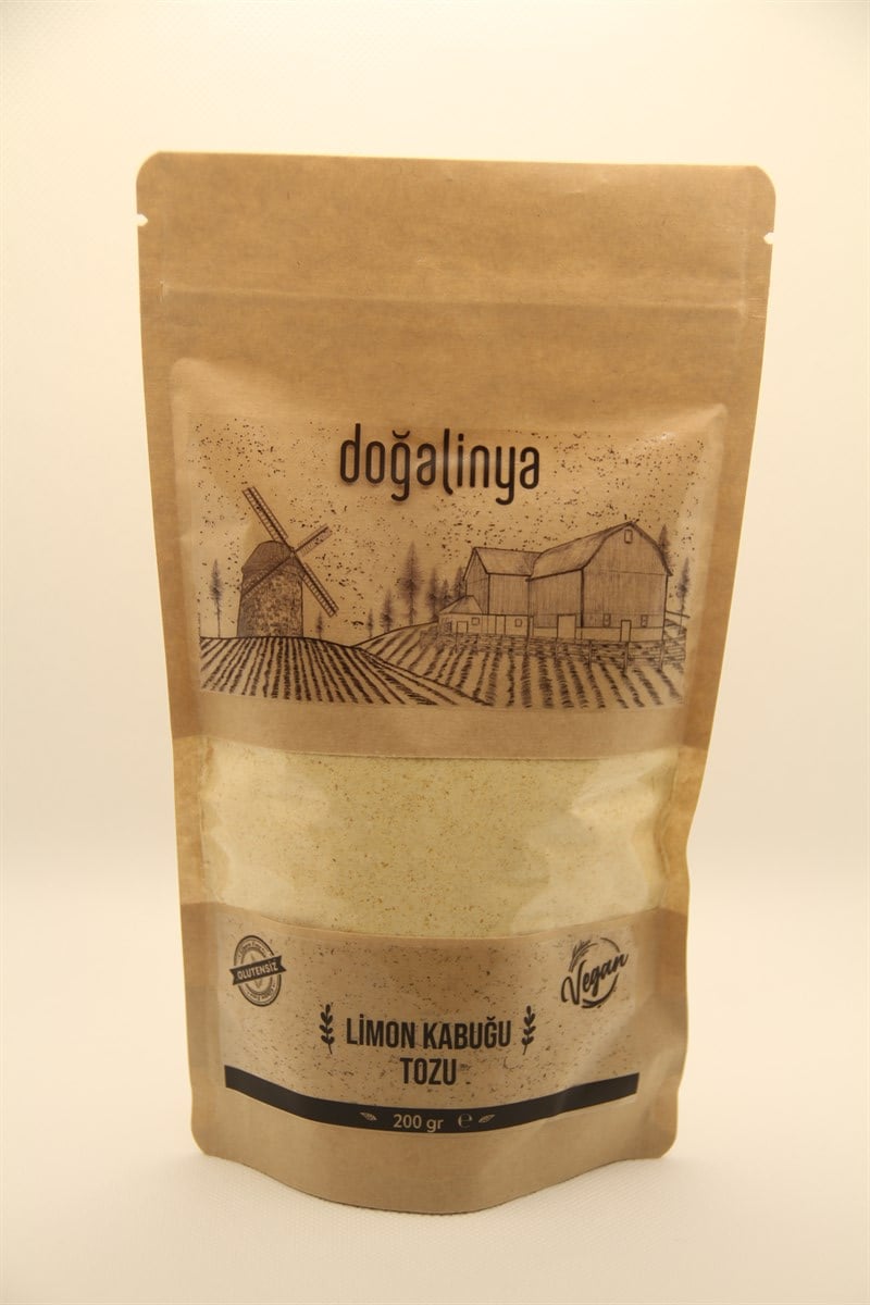 Doğalinya Limon Kabuğu Tozu 200g (Glutensiz)Glutensiz Ürünler