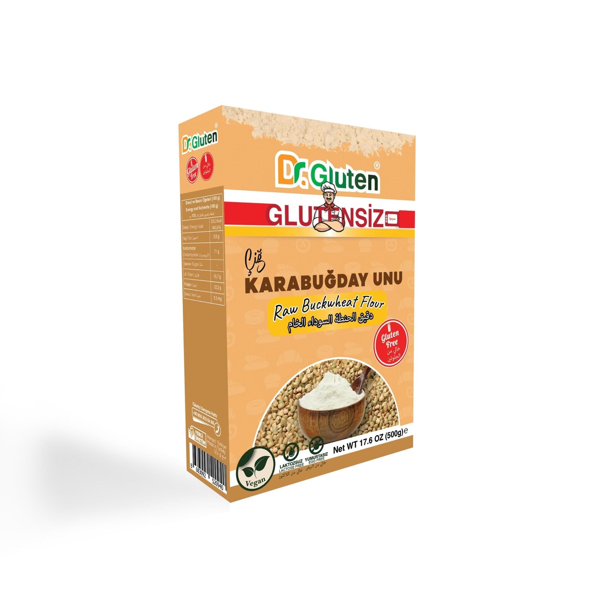 Dr.Gluten Glutensiz Çiğ Karabuğday Unu 500 gGlutensiz Ürünler