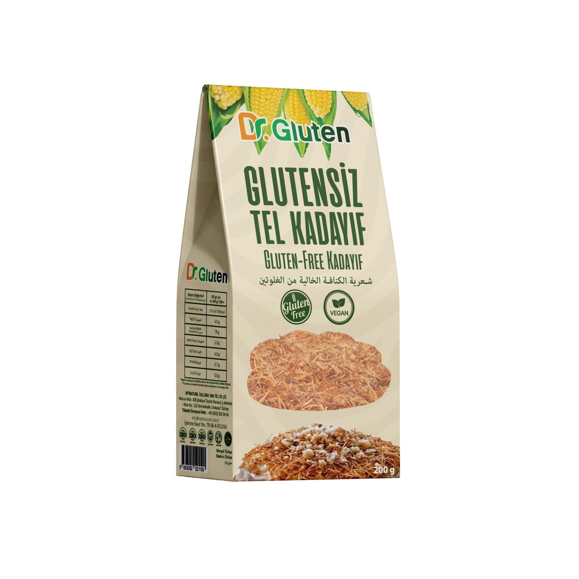 DR GLUTEN GLUTENSİZ TEL KADAYIF 200 GR.Glutensiz Atıştırmalıklar
