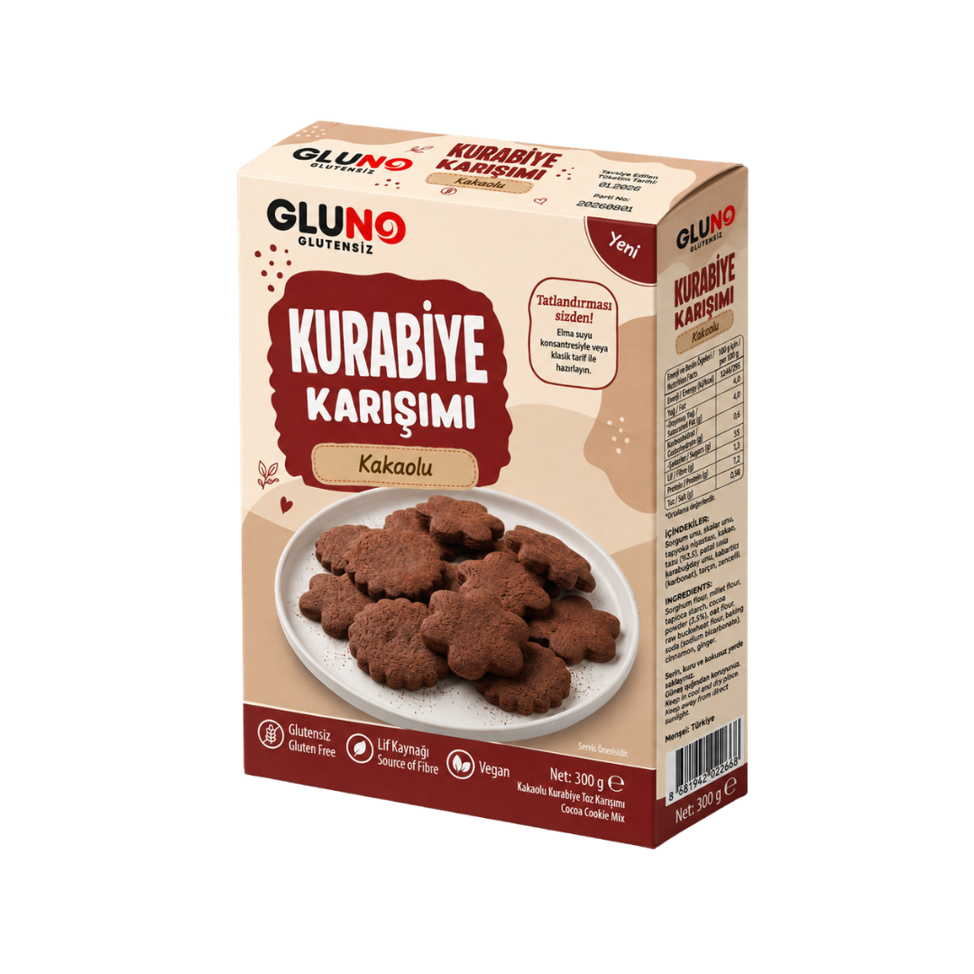 Gluno Glutensiz Kakaolu Kurabiye Karışımı 300 gGlutensiz Ürünler