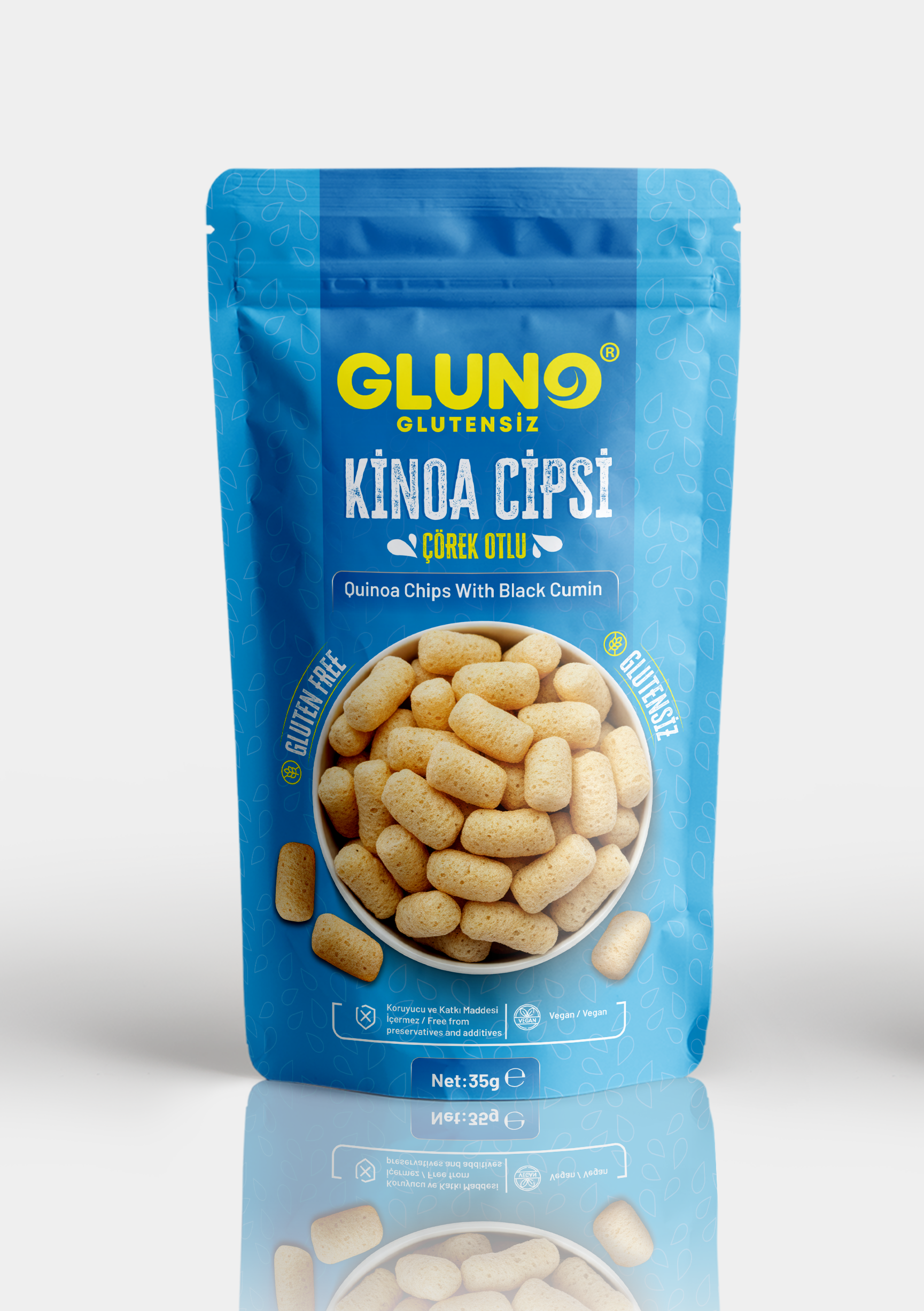 Gluno Glutensiz Kinoa Cipsi Çörekotlu 35grGlutensiz Kraker ve Cips