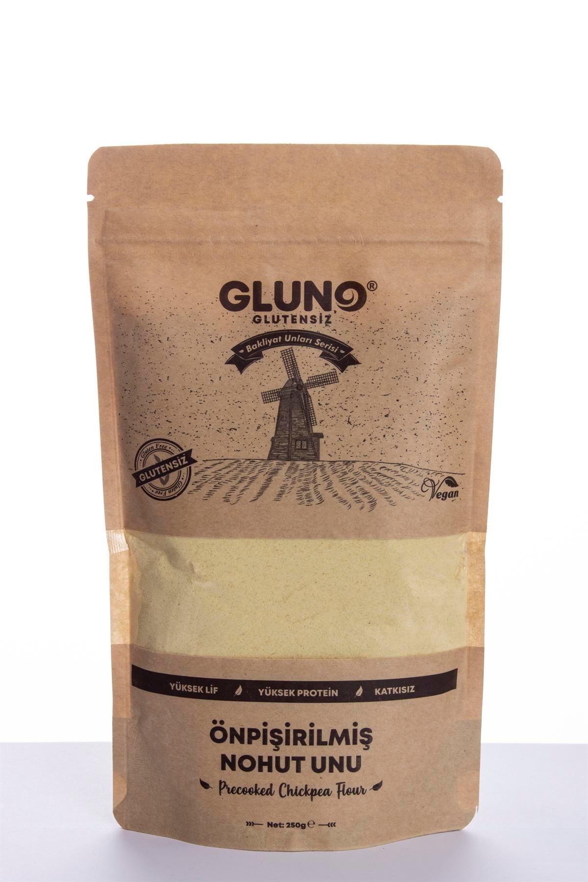 Gluno Glutensiz Önpişirilmiş Nohut Unu 250 grGlutensiz Ürünler