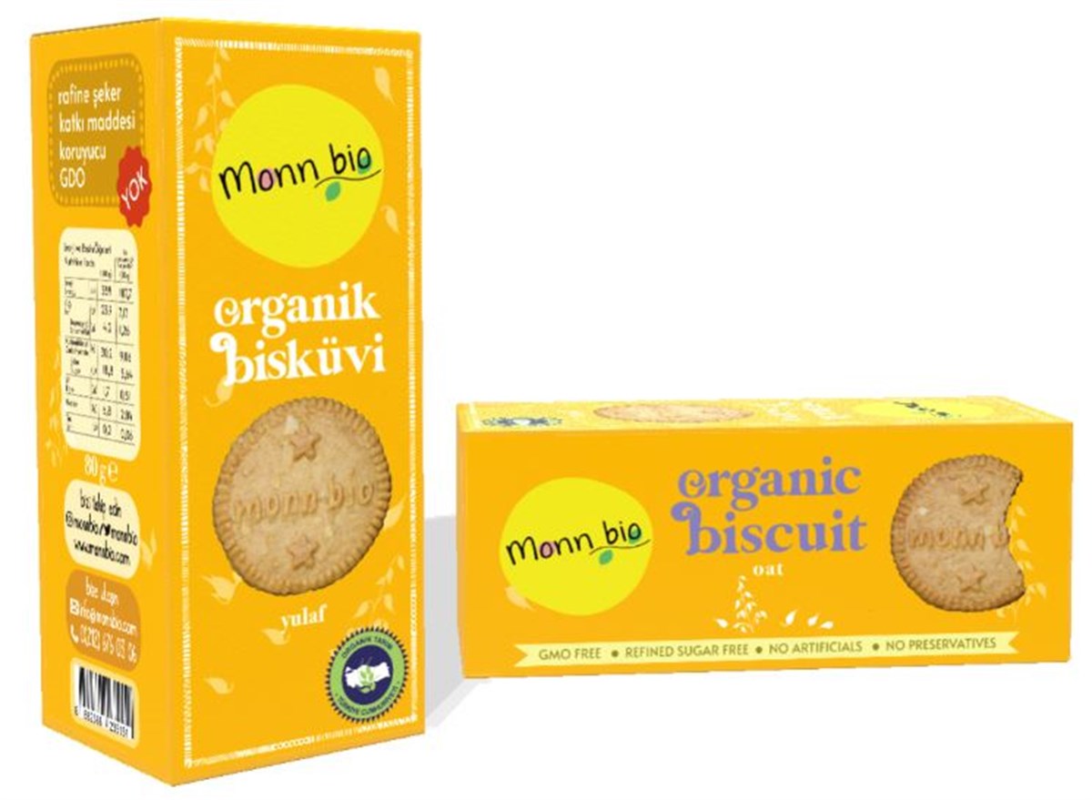 MONN BIO ORGANİK Yulaflı Bisküvi 80 grOrganik Ürünler